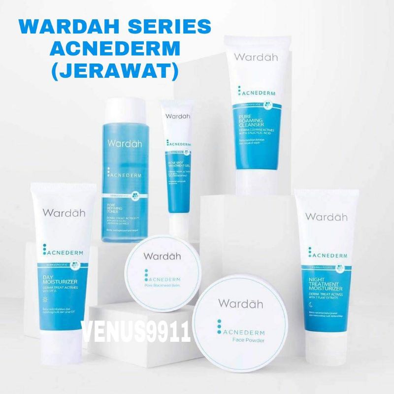 ❤️ WARDAH ACNEDERM SERIES ❤️ FOAMING CLEANSER TONER DAY NIGHT FACE POWDER ACNE SPOT PORE BLACKHEAD