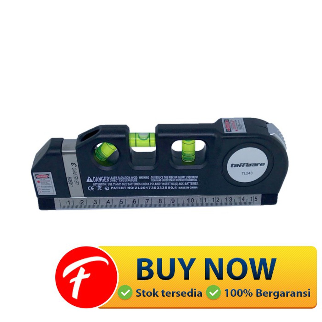 

LEVELPRO03 Penggaris Laser Horizontal Vertical 250CM dengan Bubble Level - Black