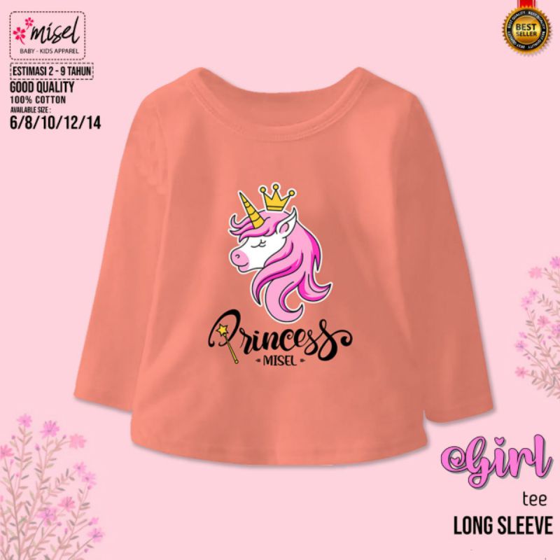 JUNIOR MISEL Kaos Anak Perempuan LENGAN PANJANG 6-13 tahun