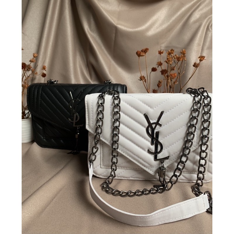Tas salempang Wanita Putih Ysl