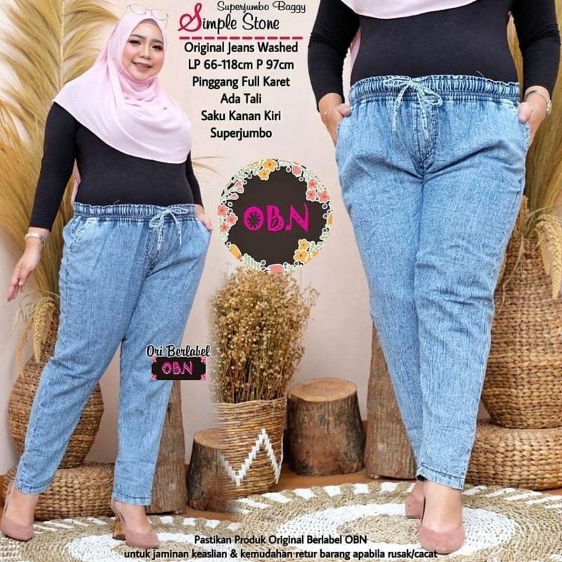 CELANA BAGGY JEANS RAWIS JUMBO @53 min 3pcs