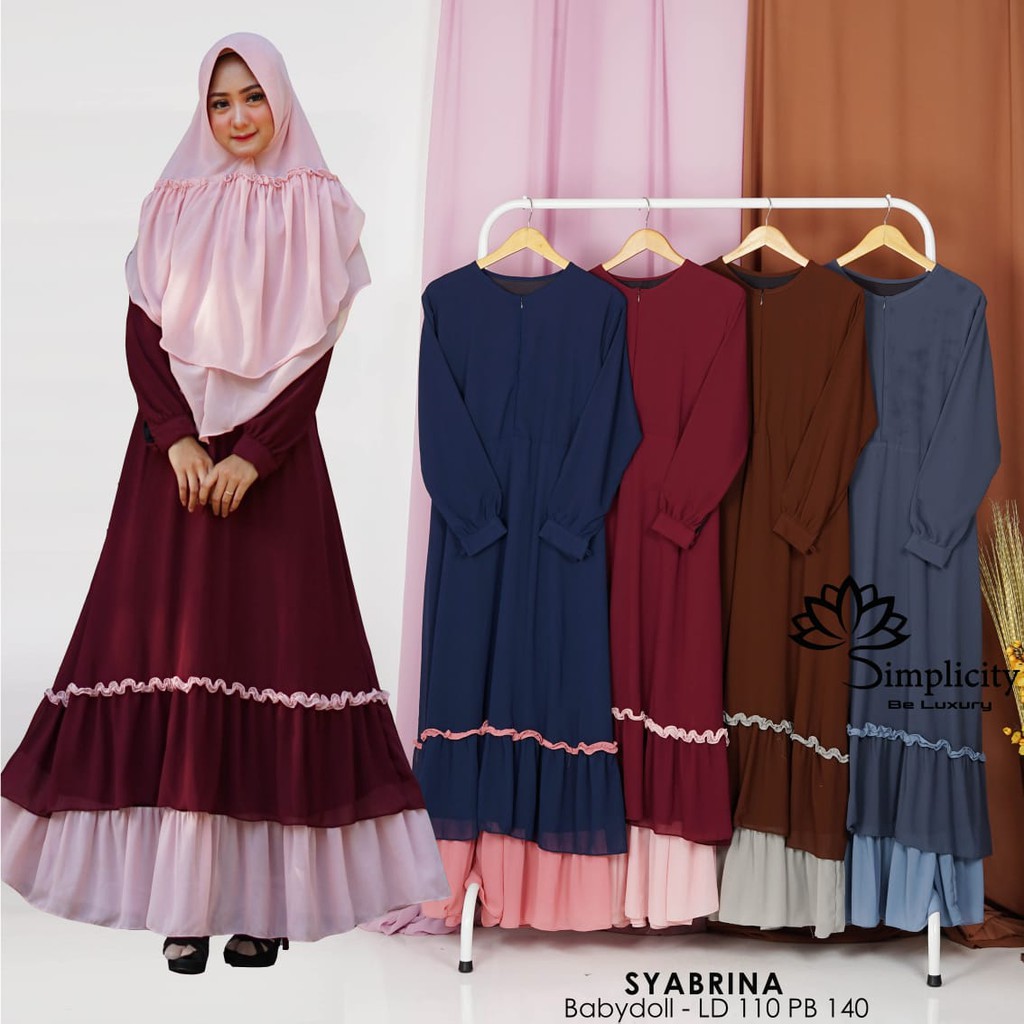 Baju Gamis Syabrina / Baju Gamis Wanita Syabrina / baju gamis murah / Gamis All size