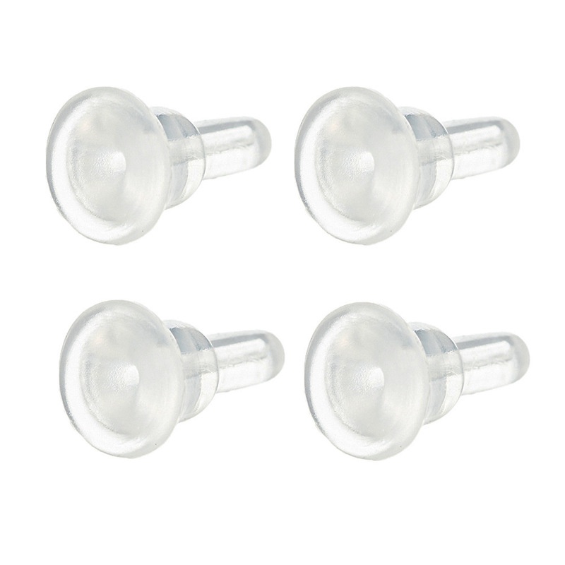 Ear Plug / Sumbat Telinga Bahan Plastik + Karet + Silikon Transparan Anti Alergi Untuk Anting Tusuk
