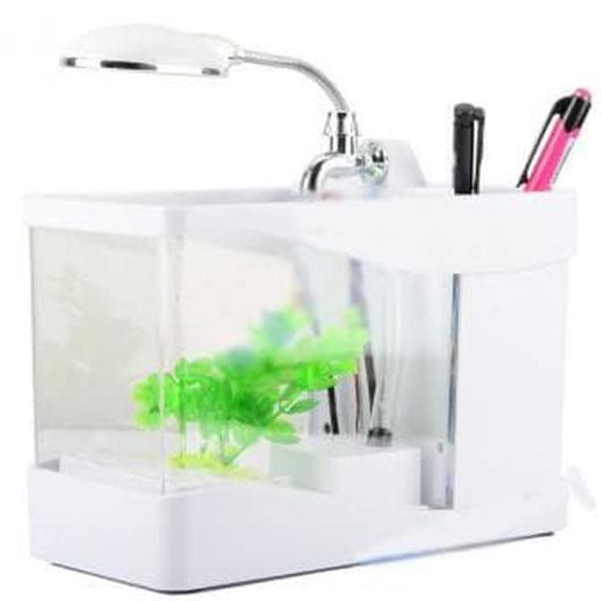 PAKET HEMAT Aquarium Mini USB Lileng-918 Akuarium Ikan Akuarium Portable