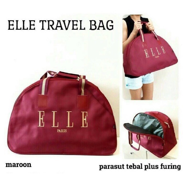 PA TAS TRAVEL  ELLE MAROON TRAVEL BAG TAS - TF034