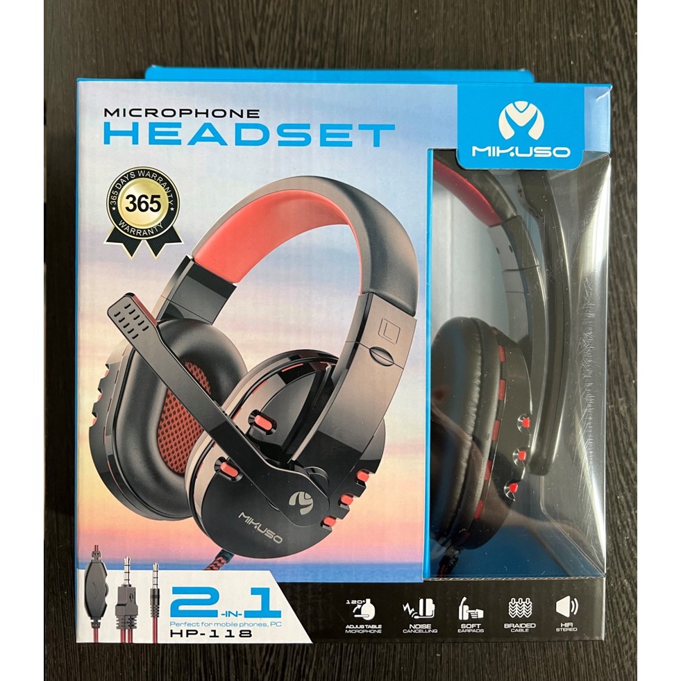 Headset Mikuso HP-118 Headphone Gaming Microphone