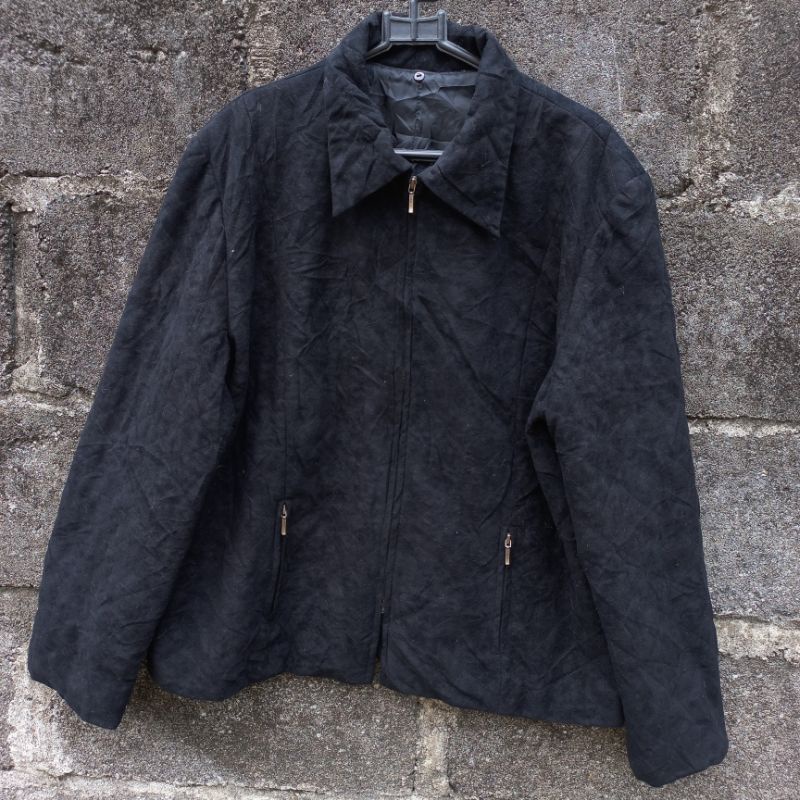 PRELOVED / THRIFT / SECOND JAKET CASUAL CEWEK HITAM / BLACK MODEL BLUDRU SIZE M - L LIKE NEW BRANDED