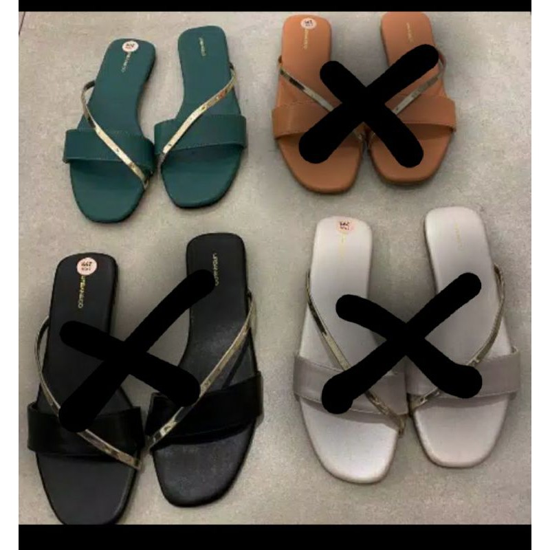 SENDAL / SANDAL FLAT / TEPLEK URBAN N CO SIERRA MURAH SIZE 37 HIJAU BOTOL JOTOL BAGUS CANTIK ORI