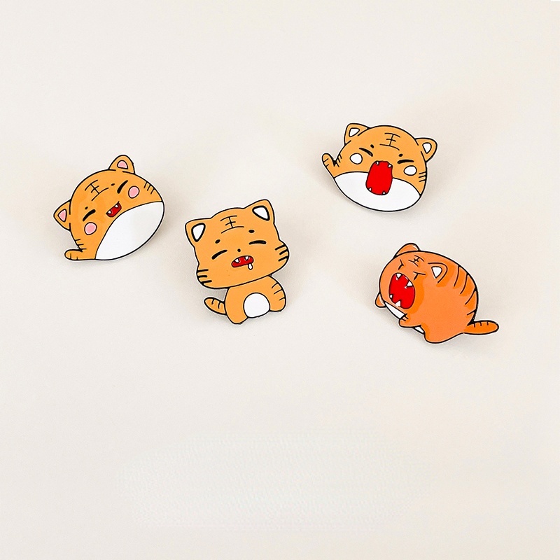 Bros Pin Desain Kartun Harimau Kecil Lucu Gaya Korea Untuk Dekorasi Pakaian