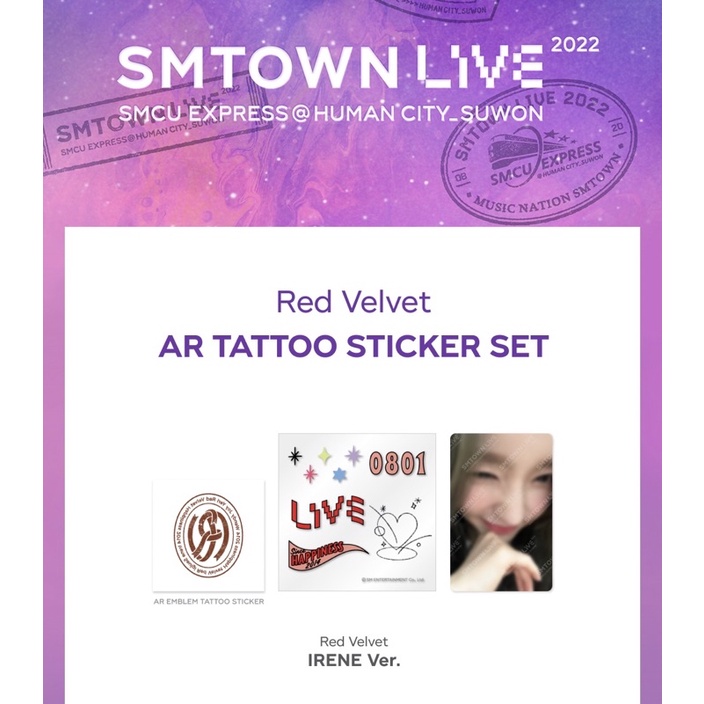 [PO] RED VELVET SMTOWN LIVE SMCU MERCHANDISE AR TATTO STICKER