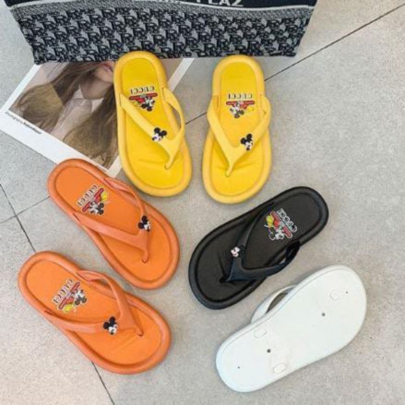 Sandal Jepit Jelly Wanita Mickey Karet