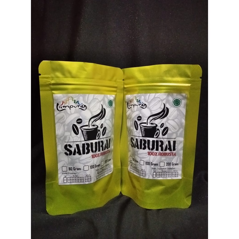 

Kopi Bubuk Robusta Lampung kemasan 100gr SABURAI GOLD Saburai Coffee