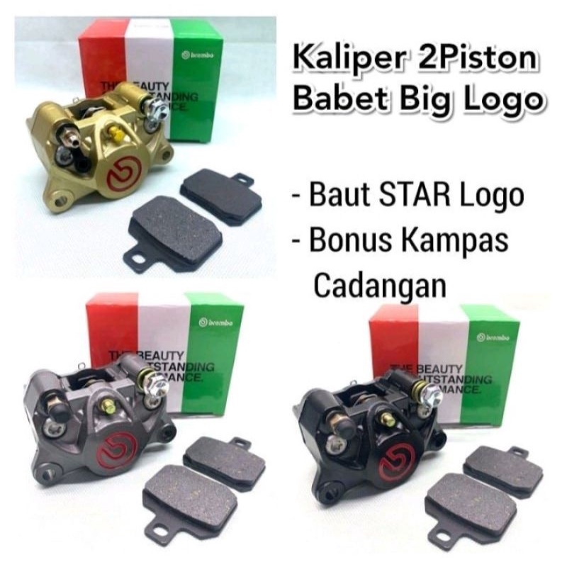 KALIPER BREMB0 BIG LOGO BREMB0 2 PISTON ITALY KTC  RACING KITACO MIO PCX ADV NMAX DLL UNIVERSAL MTR