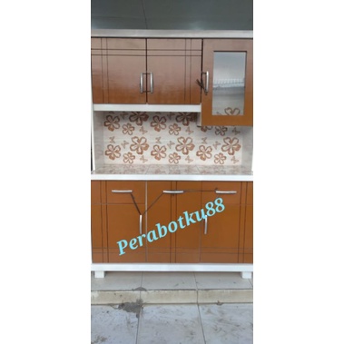 Lemari Sayur / Lemari Dapur / Rak Piring Kayu Minimalis 3 Pintu / Rak Piring Duco