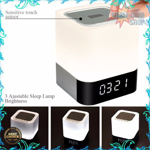 Taffware Jam Alarm Bluetooth Speaker Colorful LED Light - A35 - White