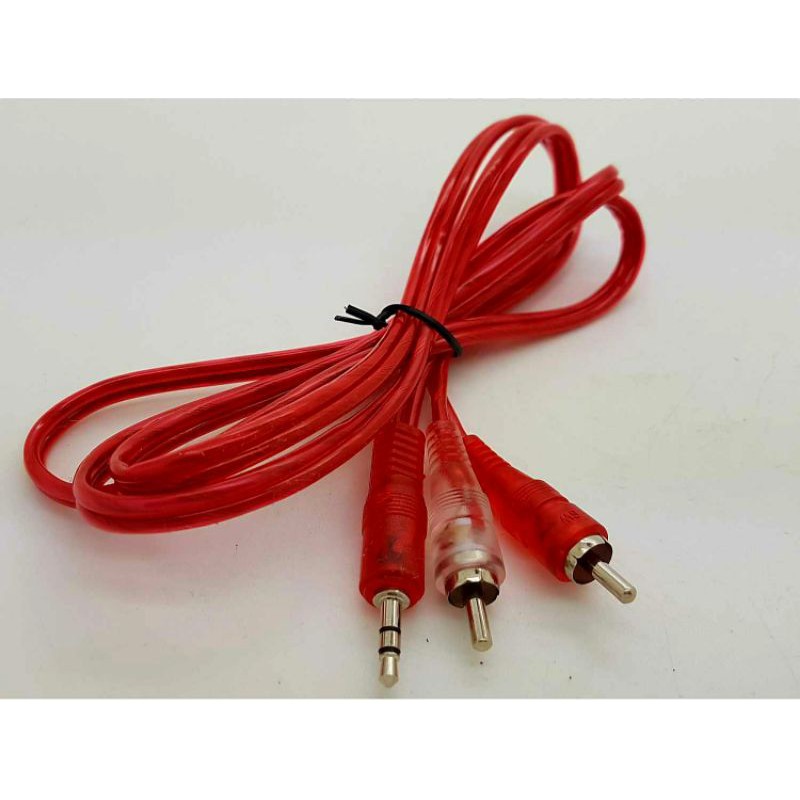 KABEL JACK RCA TO STREO AUX 3,5MM TRANSPARAN // JEK HP KE SALON SPEAKER HIGH QUALITAS