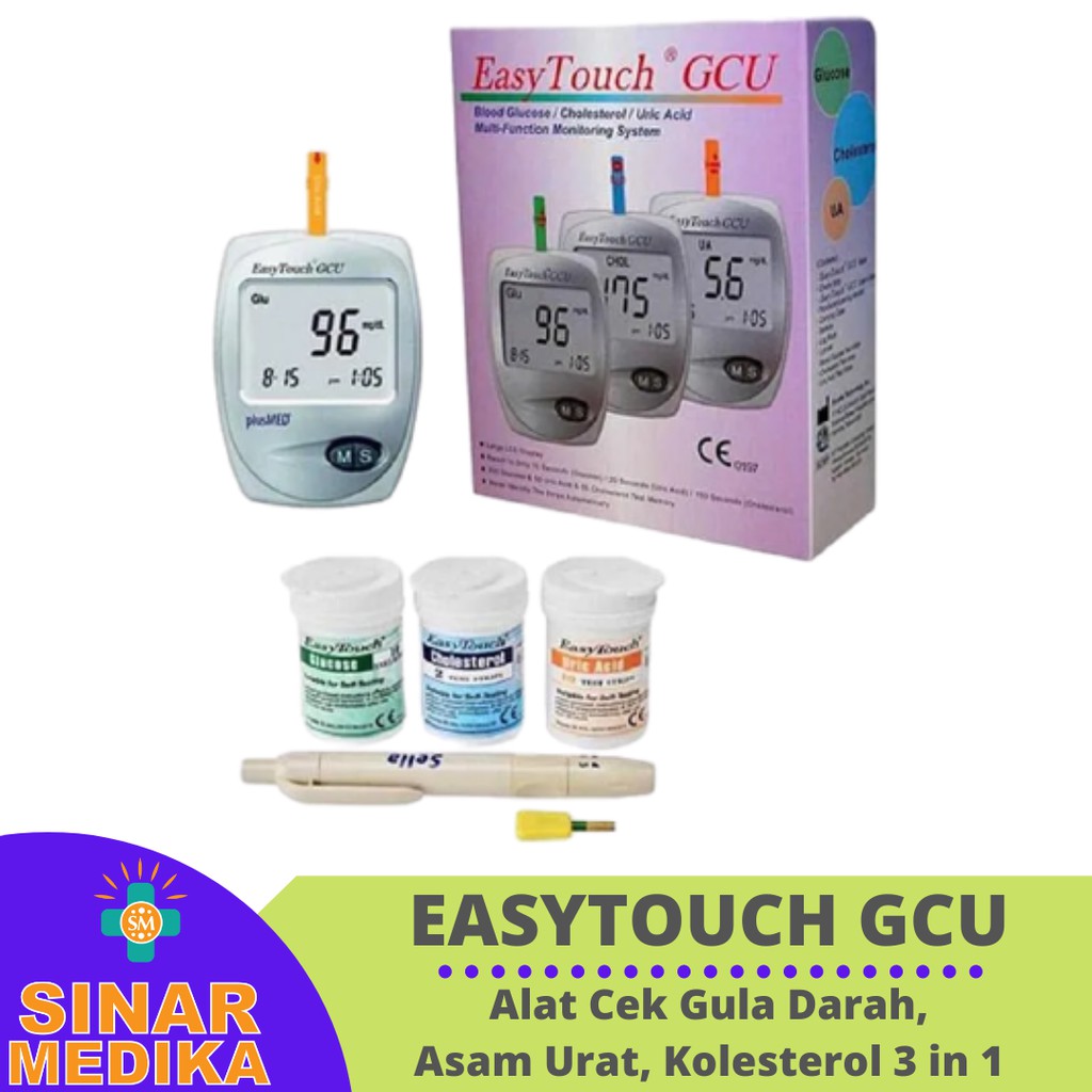 ALAT CEK DARAH EASY TOUCH GCU ( GLUKOSA, ASAM URAT , KOLESTEROL ) EASYTOUCH GULA DIABETES KOLESTROL