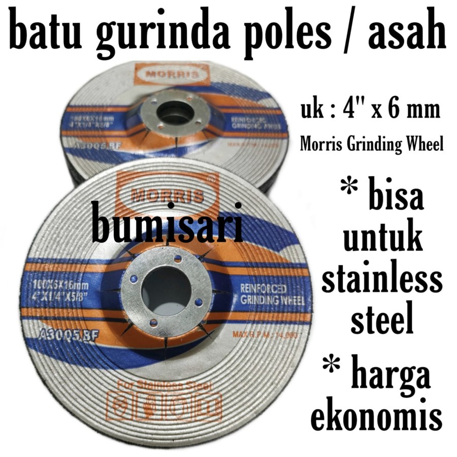 Batu gurinda poles / asah 4&quot; x 6 mm - Morris grinding wheel