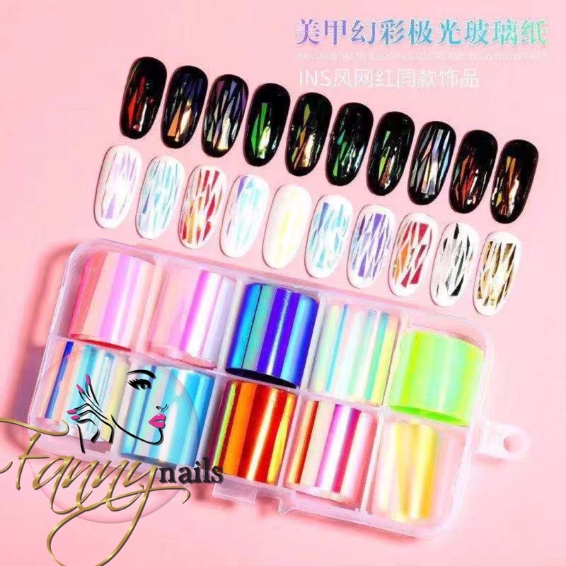 NAIL FOIL KOREAN KOREA GLASS FOIL NAIL ART / FOIL TRANSPARANT NAIL ART KERTAS BENING KOREAN GLASS