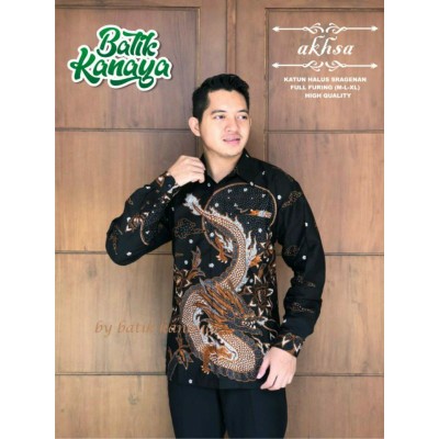 [full Furing] Kemeja Batik Pria Lengan Panjang Akhsa Asli Solo By Batik Kanaya