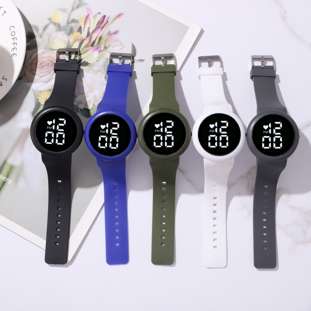 COD✅ Jam Tangan Digital Pria Wanita Bulat Tahan Air Fashion Watch LED Gaya Minimalis   S1186