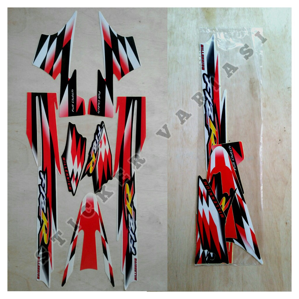 Striping Fiz R Milenium warna hitam merah Fiz R