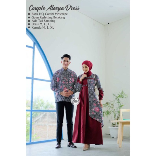 Baju couple pasangan baju couple Aleeya dress batik gamis kebaya kapel keluarga suami istri batik pe