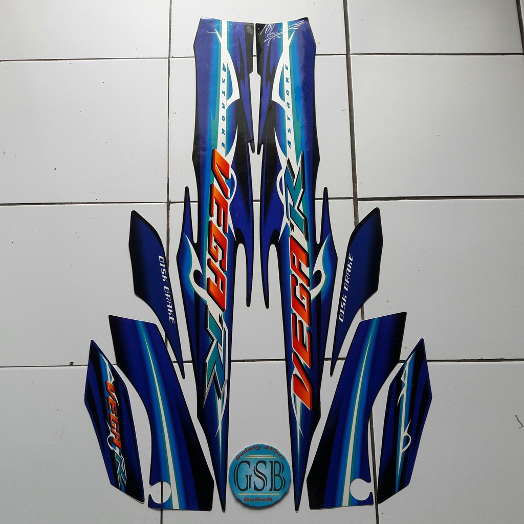 Stiker Lis Body Motor Yamaha Vega R 2007 Hitam Biru Shopee Indonesia