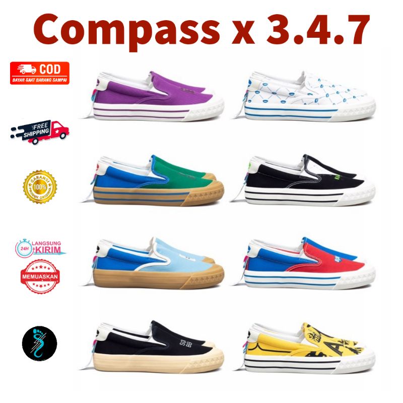 Compass 3.4.7 Quarter of a Century Slip On - Compass x unkl347 - Compass Slip On White - Compass Sli
