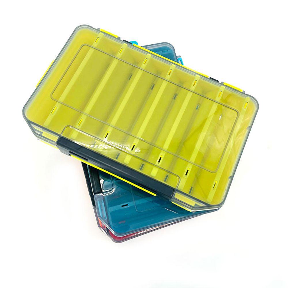 Agustinina Kotak Penyimpanan Ikan Wadah Umpan Kotak Penyimpanan Dua Sisi 14kompartemen Alat Pancing Aksesoris Pancing Lure Hook Boxes