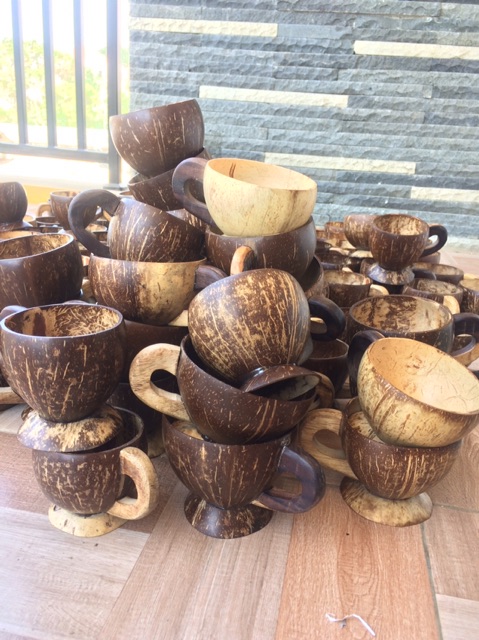 Cangkir gagang batok kelapa gelas batok kelapa tempurung kelapa klasik