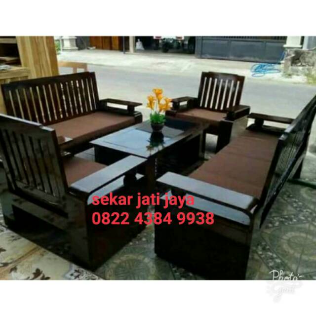 Meja kursi tamu minimalis jati jepara