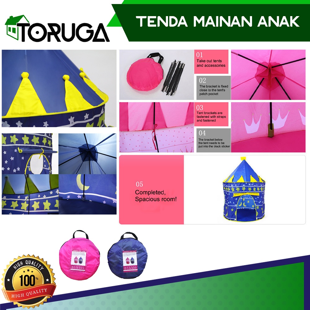 Tenda Mainan Anak Kastil Portable Tent Mandi Bola Portable Tent Material Polyester