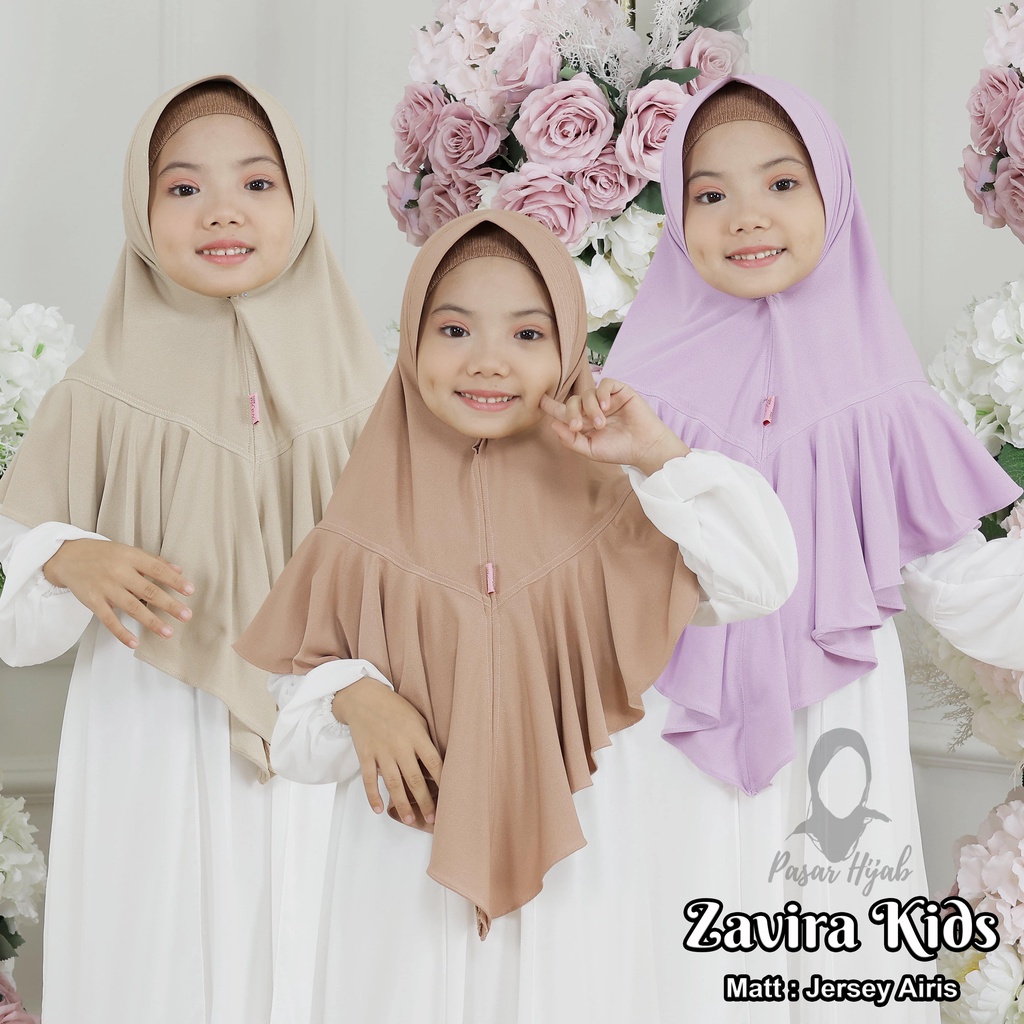 Kerudung Anak ZAVIRA KIDS Jilbab Anak Jersey Airis Terbaru Pasar Hija'b