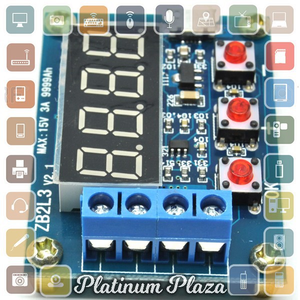 Zhiyu Battery Capacity Meter Discharge Tester 1.5v~12v for 18650 Li-ion - ZB2L3 - Blue`60VZUN-