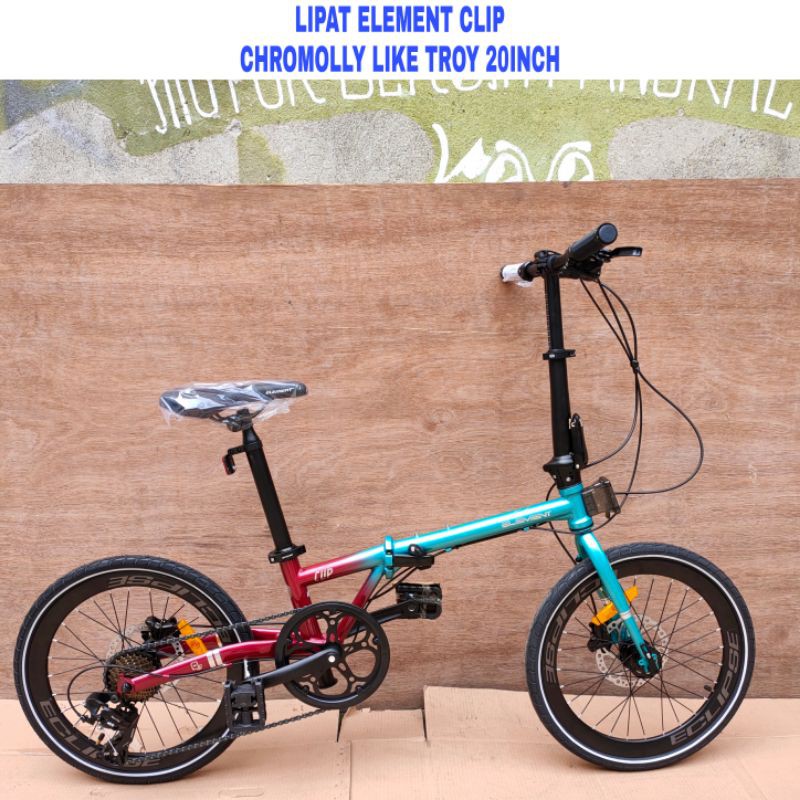 Sepeda Lipat Element Clip Chromolly 20Inch Rem Hydraulic