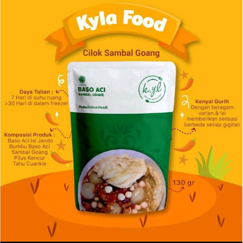 

Kyla Food - Baso aci cilok sambel goang / boci cemilan instan / baso aci instan / cilok goang