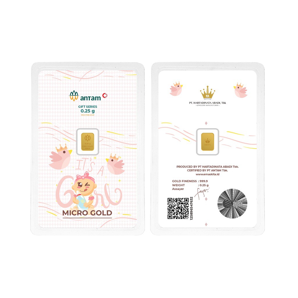 Logam Mulia Antam It's A Girl 24K 0.25 gram - SDW Gold -
