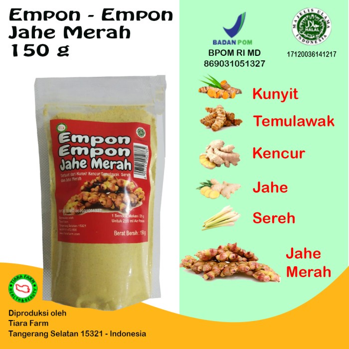 

201nhgg Empon - Empon Jahe Merah 150 G ( Tiara Farm ) Ds201Fs