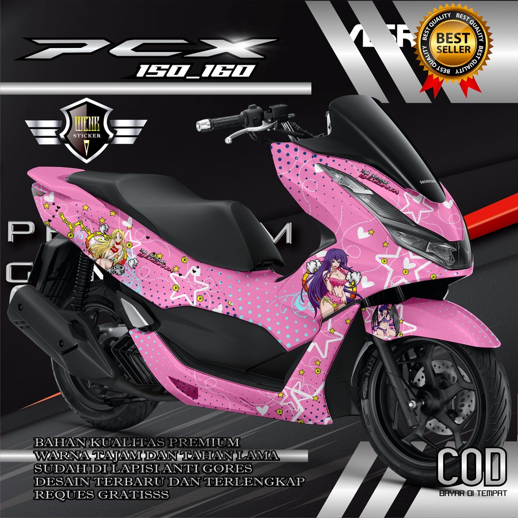 DECAL STICKER PCX 150_160 Desain CEWEK SEXY ANIME