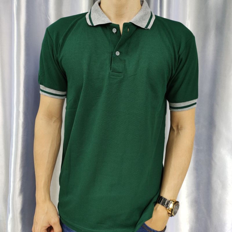 Kaos Krah polos lakos lengan pendek uk M L XL XXL XXXL-Krah hijaubotol PDK