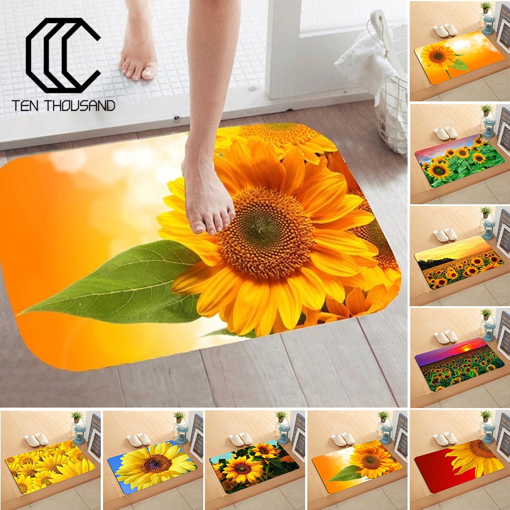 Bayar Di Tempat Sunflower Flannel Non Slip Water Absorption Door Mat Carpet Floor Bathroom Decor Shopee Indonesia