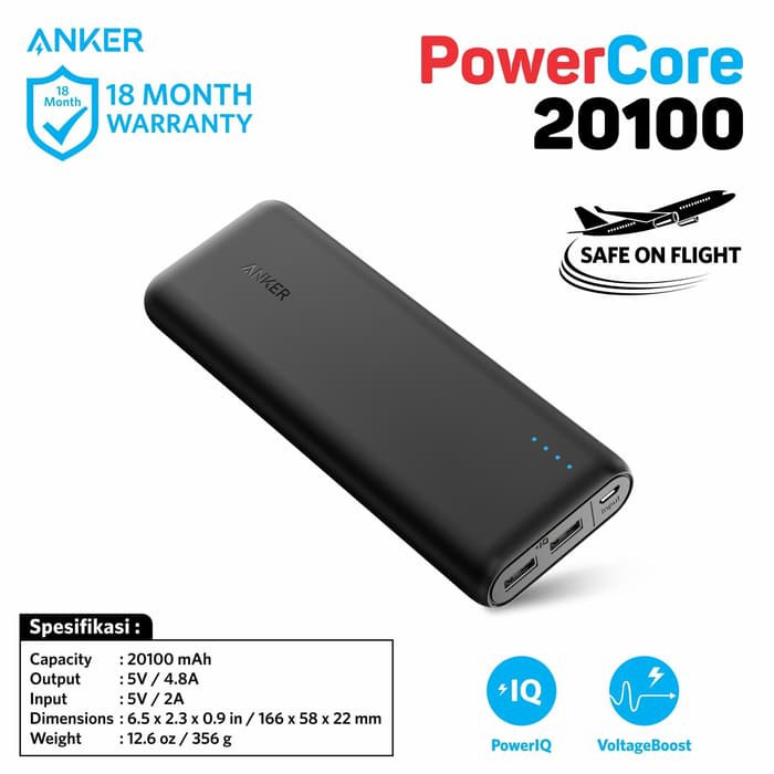PowerBank Anker PowerCore 20100 mAh Black A1271 pb