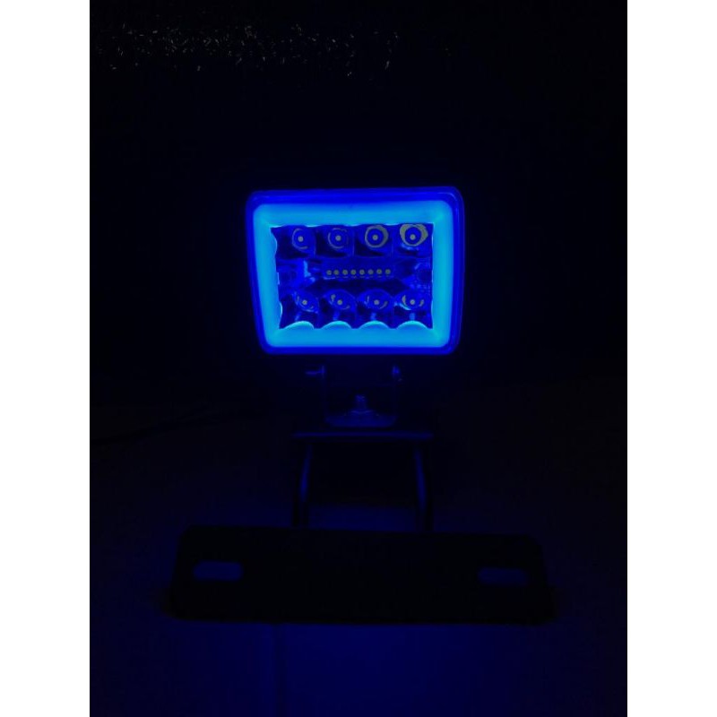 Breket Dudukan Plat Nomor Breket Lampu RX King Plus Lampu Tembak Sorot 16LED + angel biru