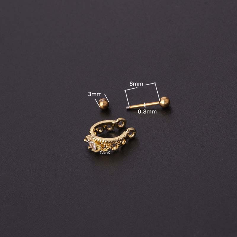 1pc Anting Tindikpiercing Wanita Bentuk Barbell Helix Lurus 20gauge