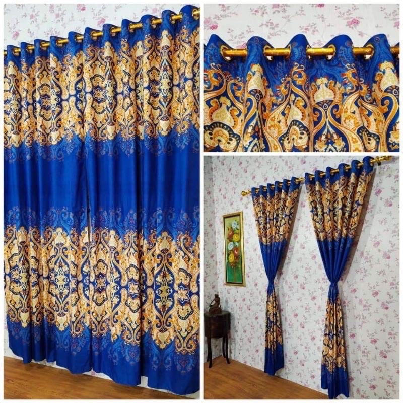 [ PINTU DAN JENDELA ] GORDEN SMOKRING MOTIF SULTAN HESSEN BIRU