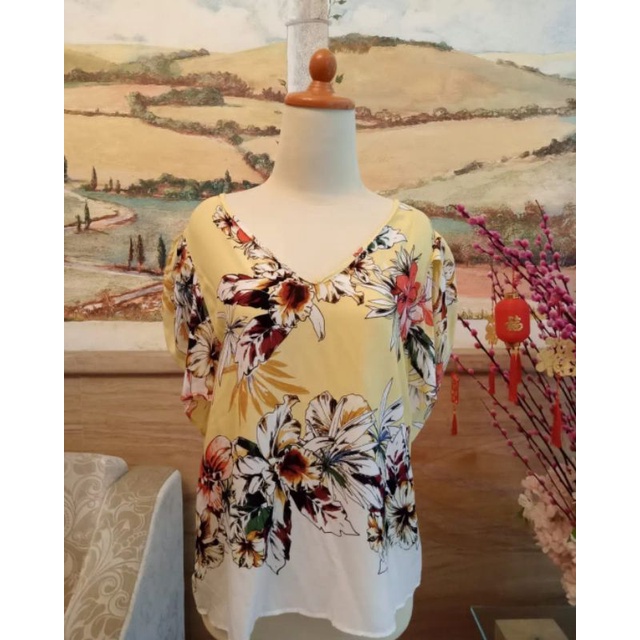 Preloved Baju Wanita Zara Original Florina Yellow Top Kode B18