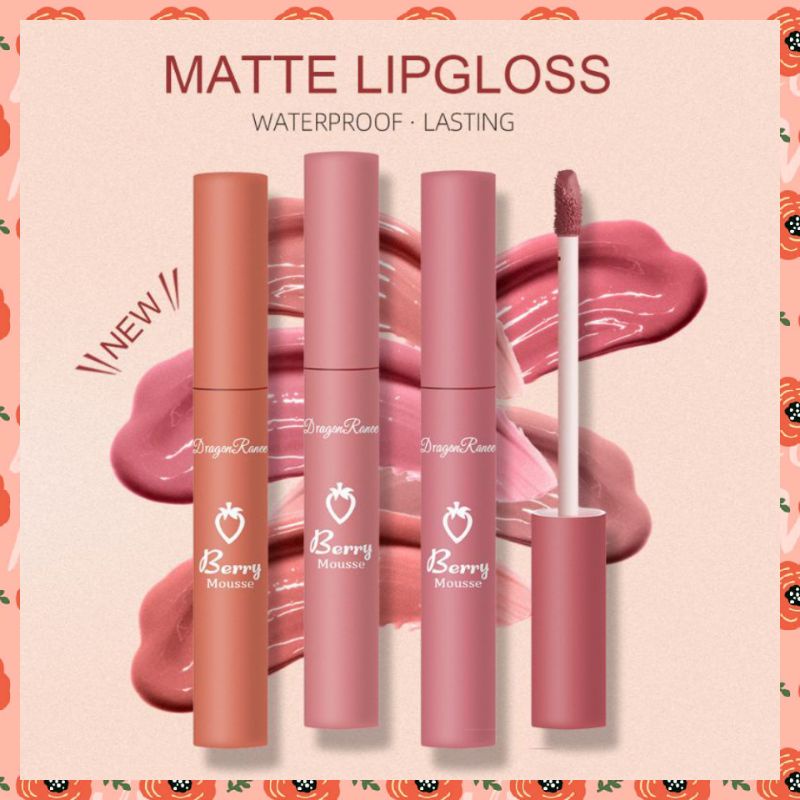 Berry Mouse DRAGONRANEE Matte Lipstick Moisturizing Lip Gloss Waterproof Lip Glaze Original