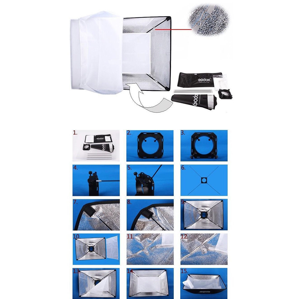 Godox Studio Softbox Flash Diffuser Camera DSLR 50 X 70 CM - SB-MS - Black