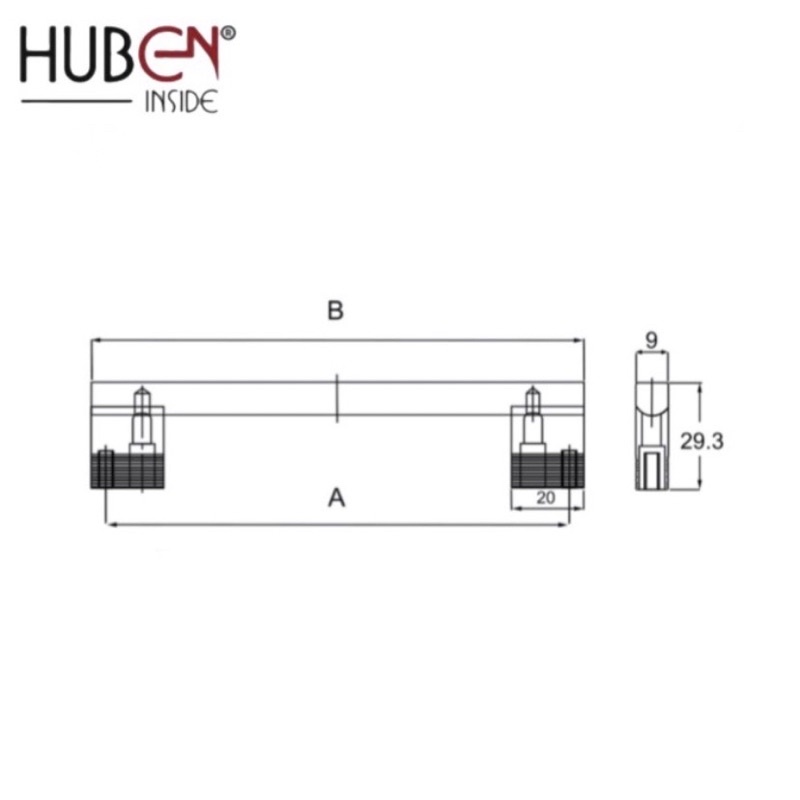 Handle Laci Huben TPA 12 Anodized | Tarikan Lemari 96 128 192 MM